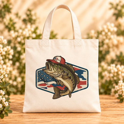 Patriotic Bass — Beige Canvas Tote Bag