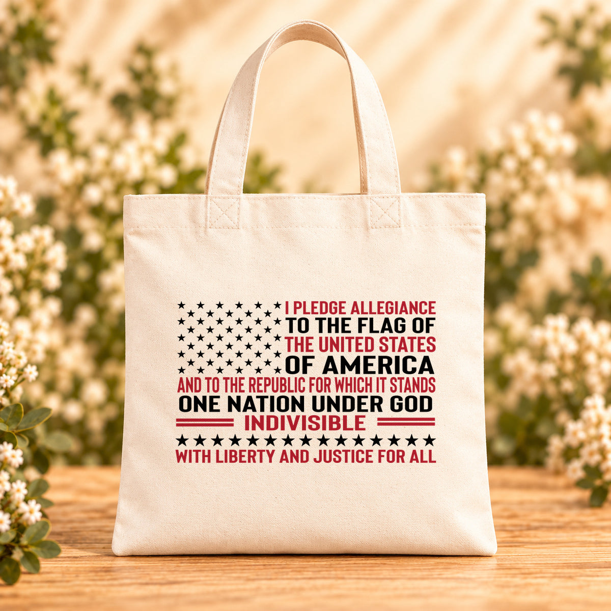 Pledge of Allegiance — Beige Canvas Tote Bag