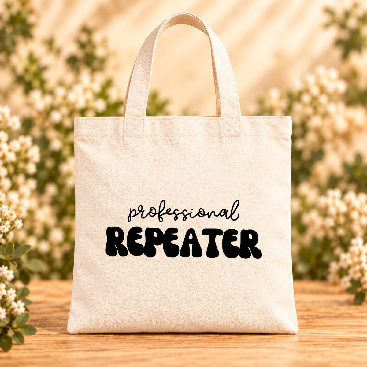 Professional Repeater — Beige Canvas Tote Bag