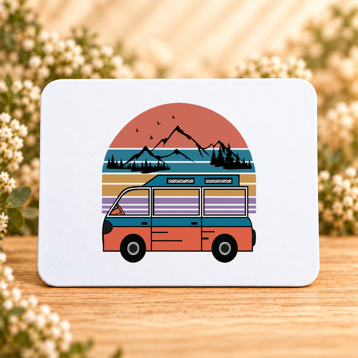 Retro Adventure Van — Rectangular Mouse Pad
