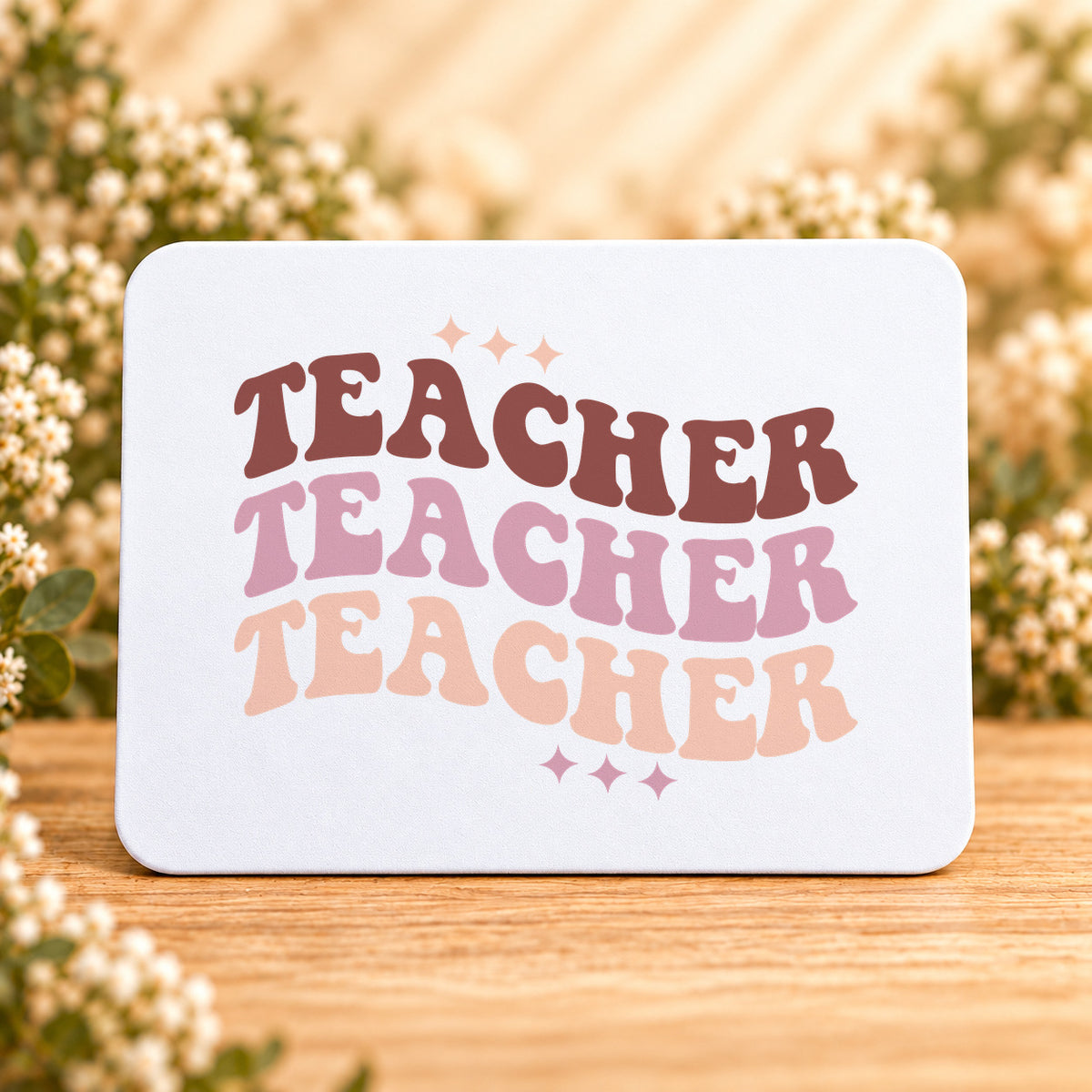 Retro Teacher Repeat — Rectangular Mouse Pad