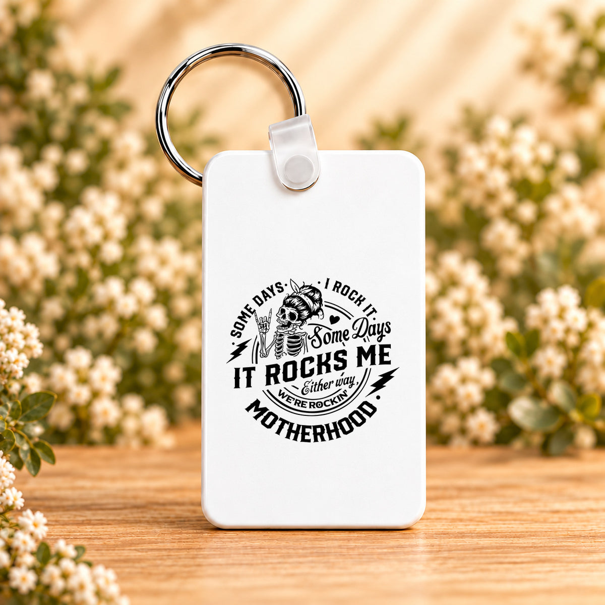 Some Days I Rock It, Some Days It Rocks Me — Rectangle Keychain