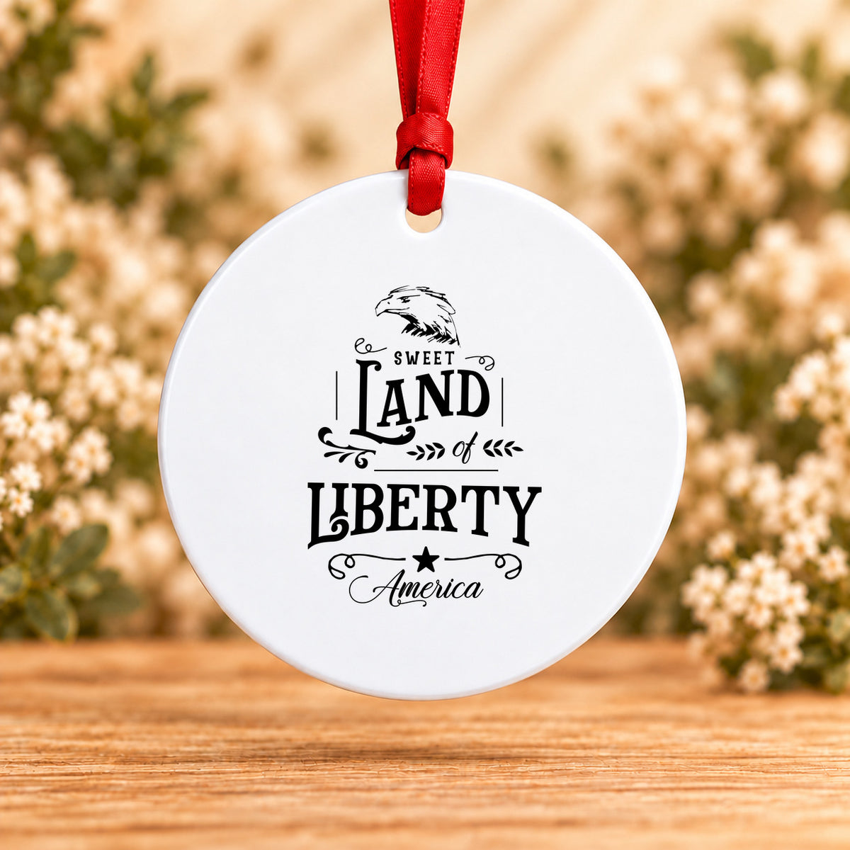Sweet Land of Liberty — Round Metal Ornament