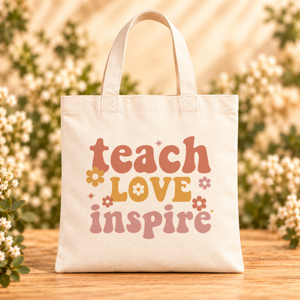 Teach Love Inspire — Beige Canvas Tote Bag