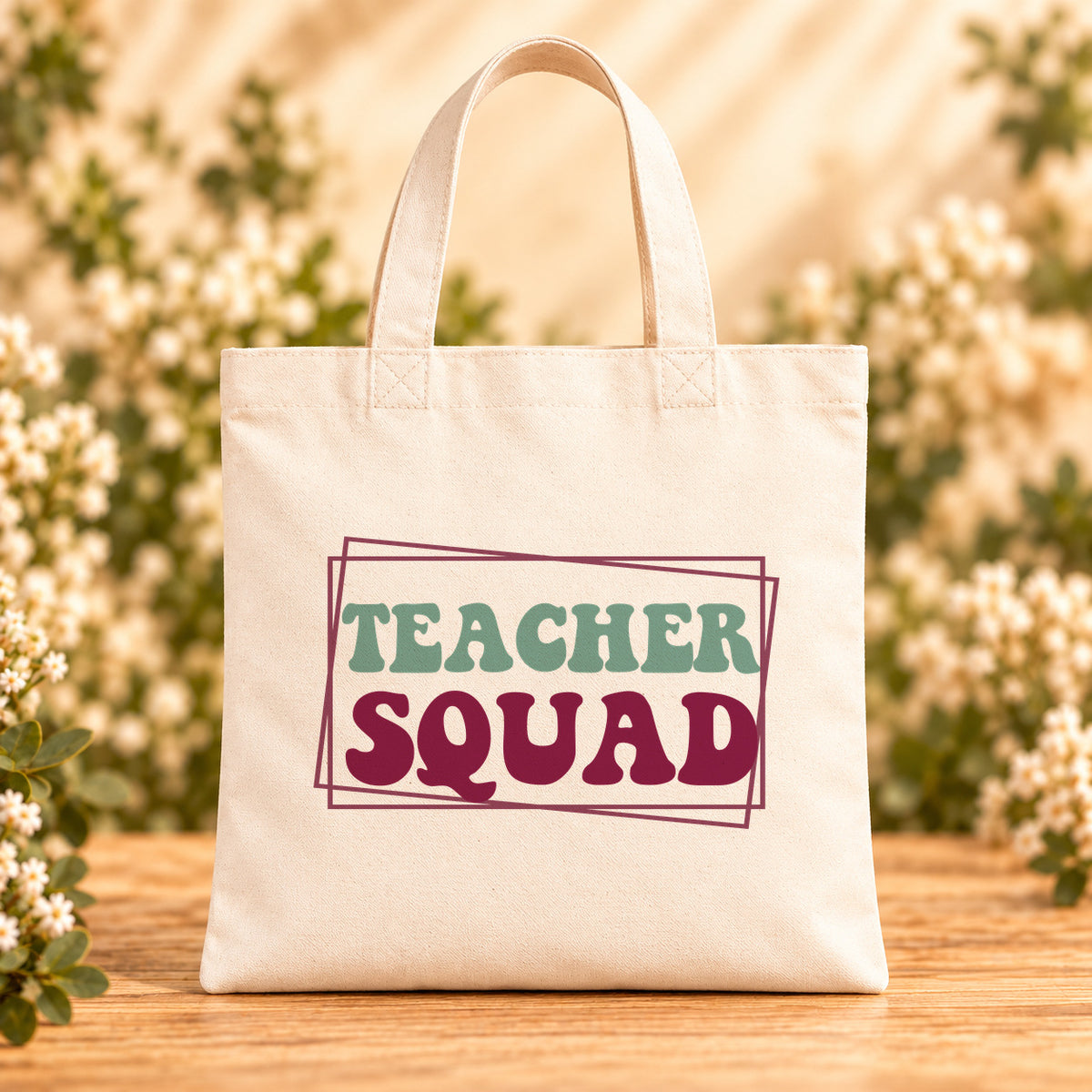 Teacher Squad — Beige Canvas Tote Bag