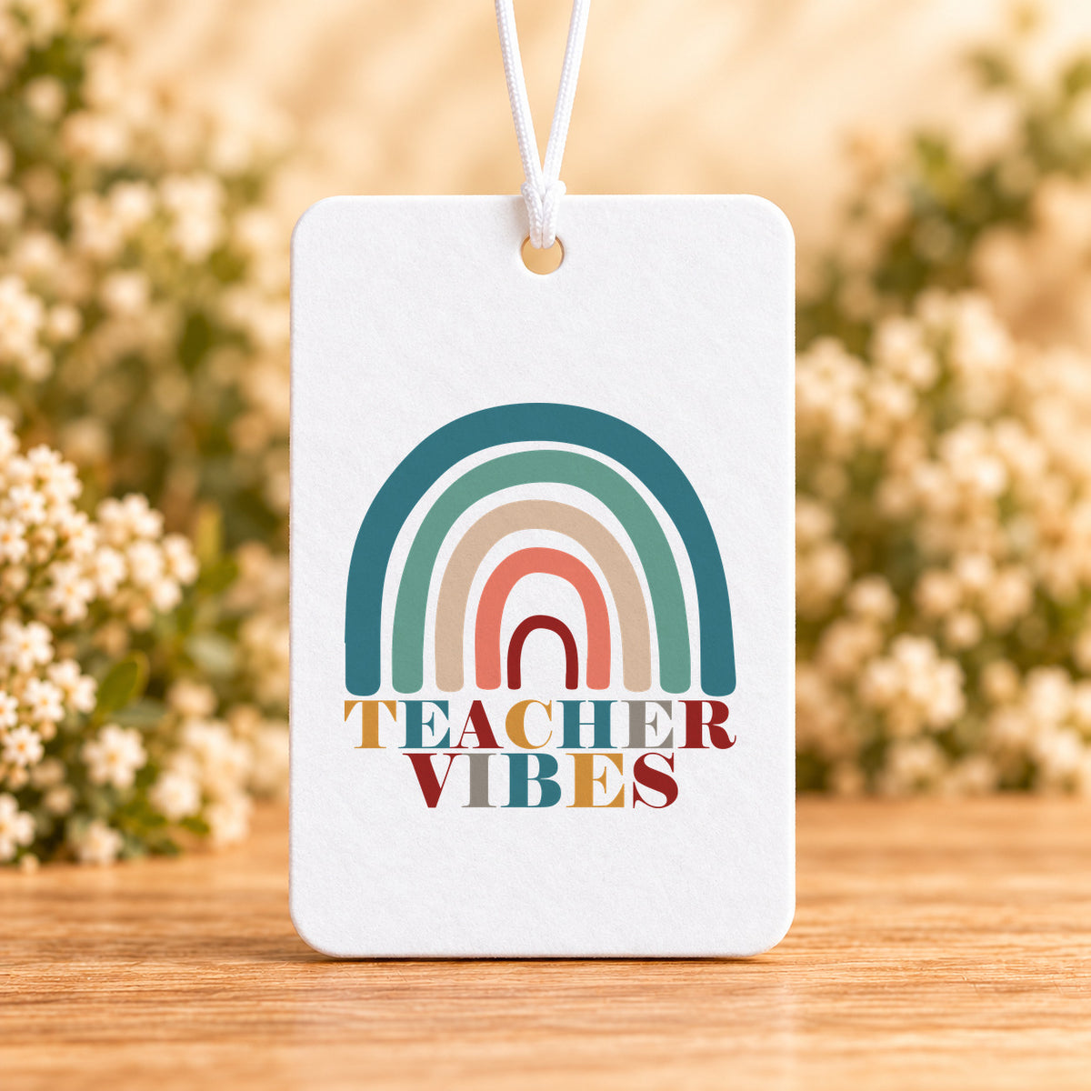 Teacher Vibes Retro Rainbow — Air Freshener