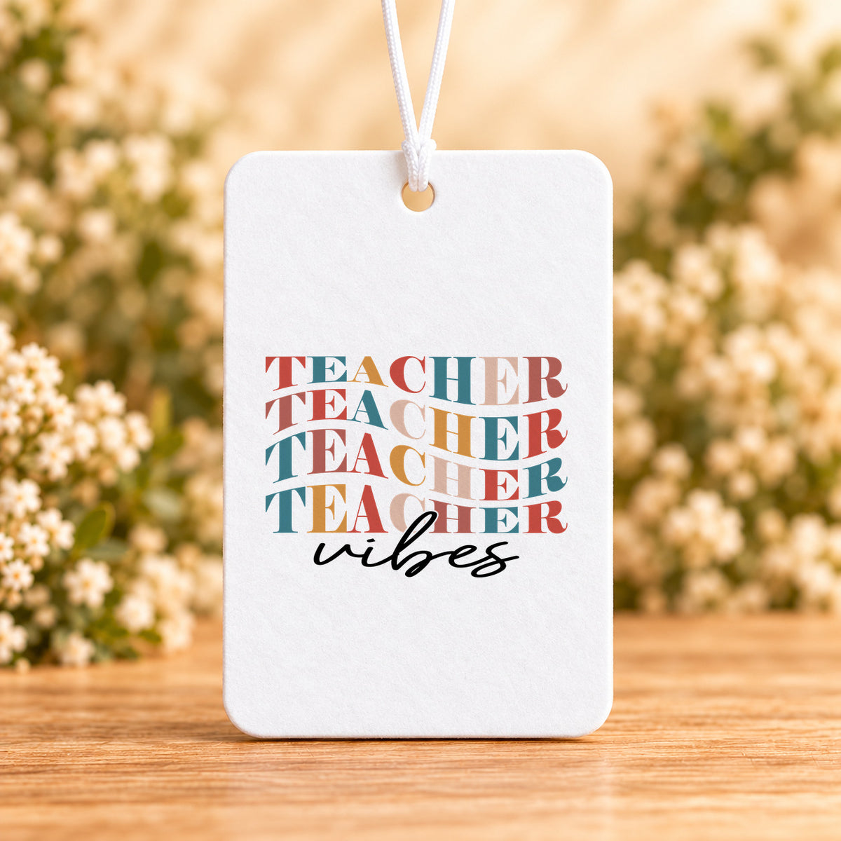 Teacher Vibes Retro Typography — Air Freshener