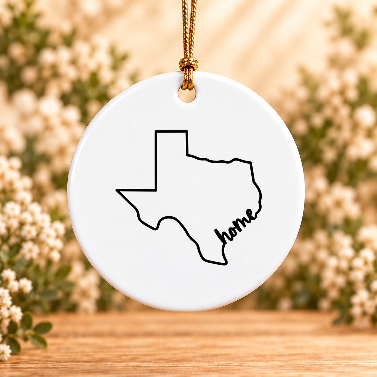 Texas Home — Round Ceramic Ornament