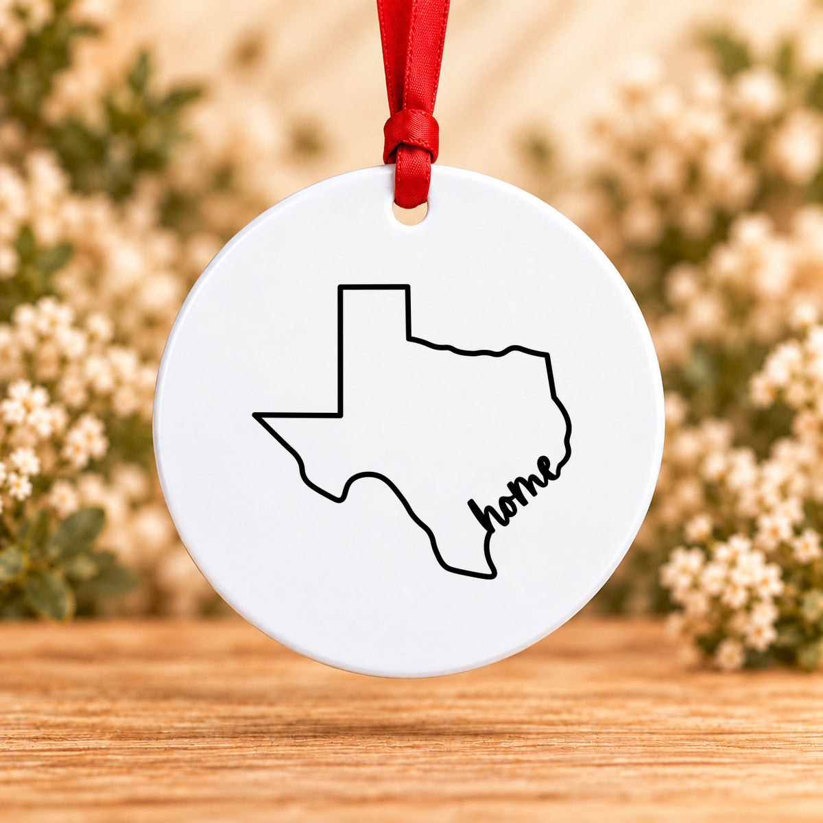 Texas Home — Round Metal Ornament