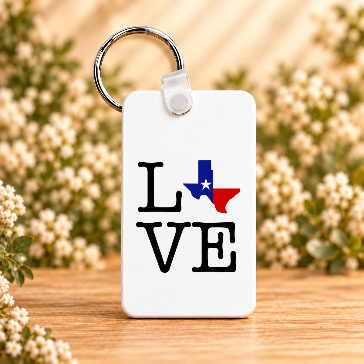 Texas Love State Flag — Rectangle Keychain
