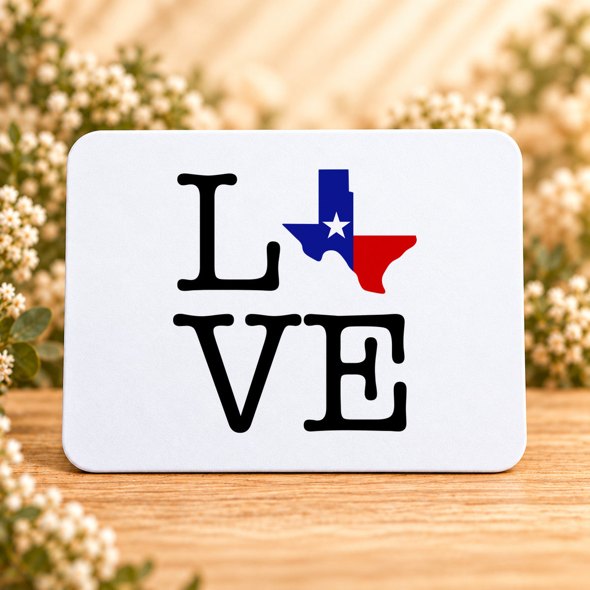 Texas Love State Flag — Rectangular Mouse Pad