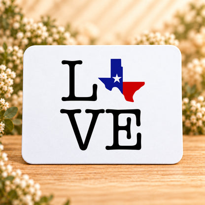 Texas Love State Flag — Rectangular Mouse Pad