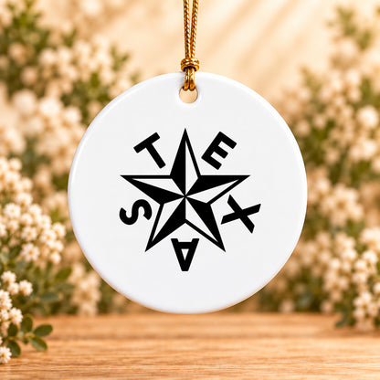 Texas Star — Round Ceramic Ornament