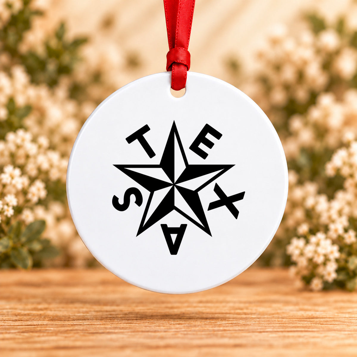 Texas Star — Round Metal Ornament