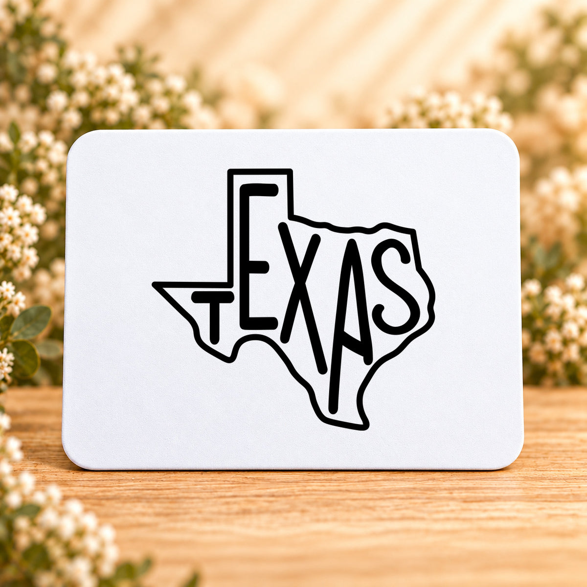 Texas State Outline — Rectangular Mouse Pad