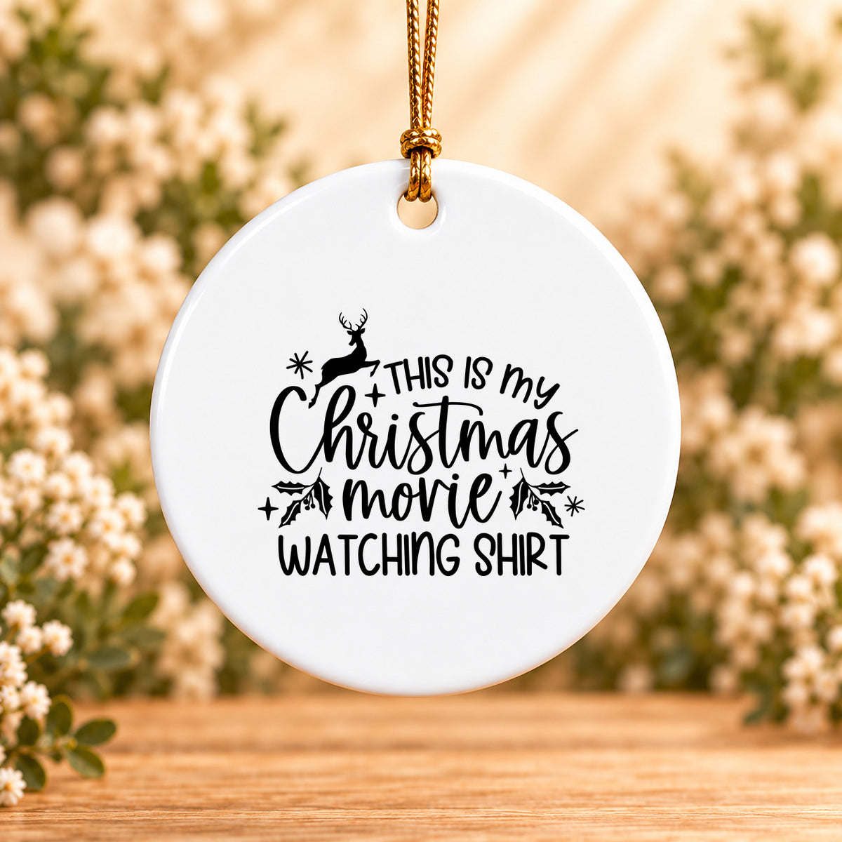This Is My Christmas Movie Watching — Round Ceramic Ornament