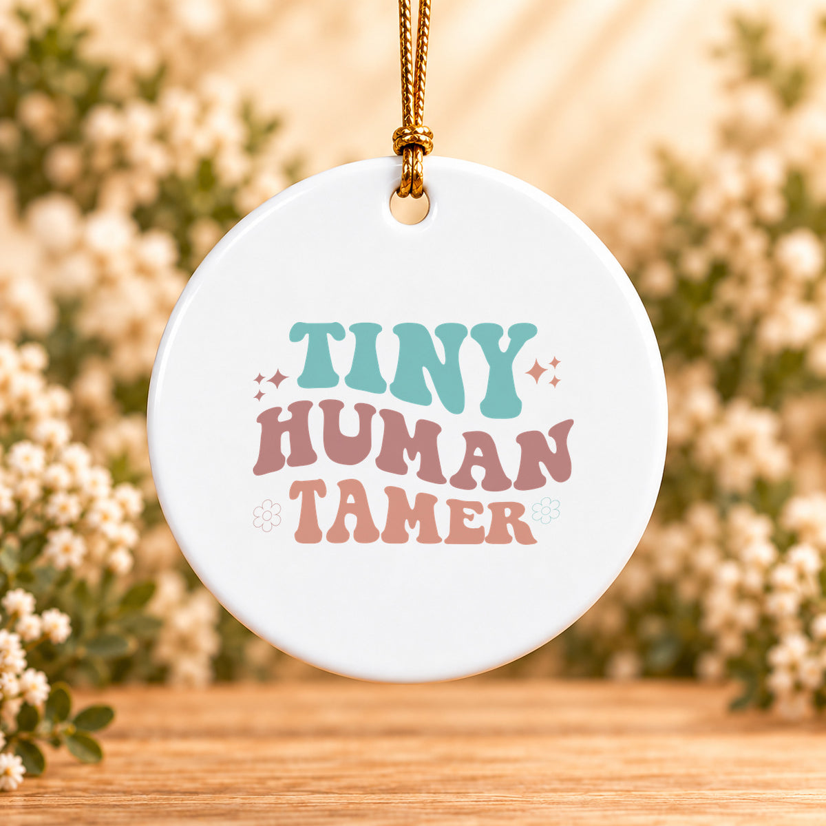 Tiny Human Tamer — Round Ceramic Ornament