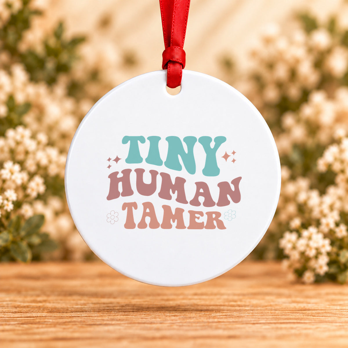 Tiny Human Tamer — Round Metal Ornament