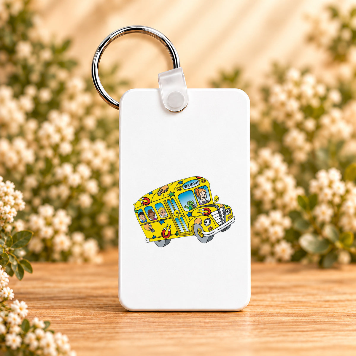 Wahoo School Bus — Rectangle Keychain