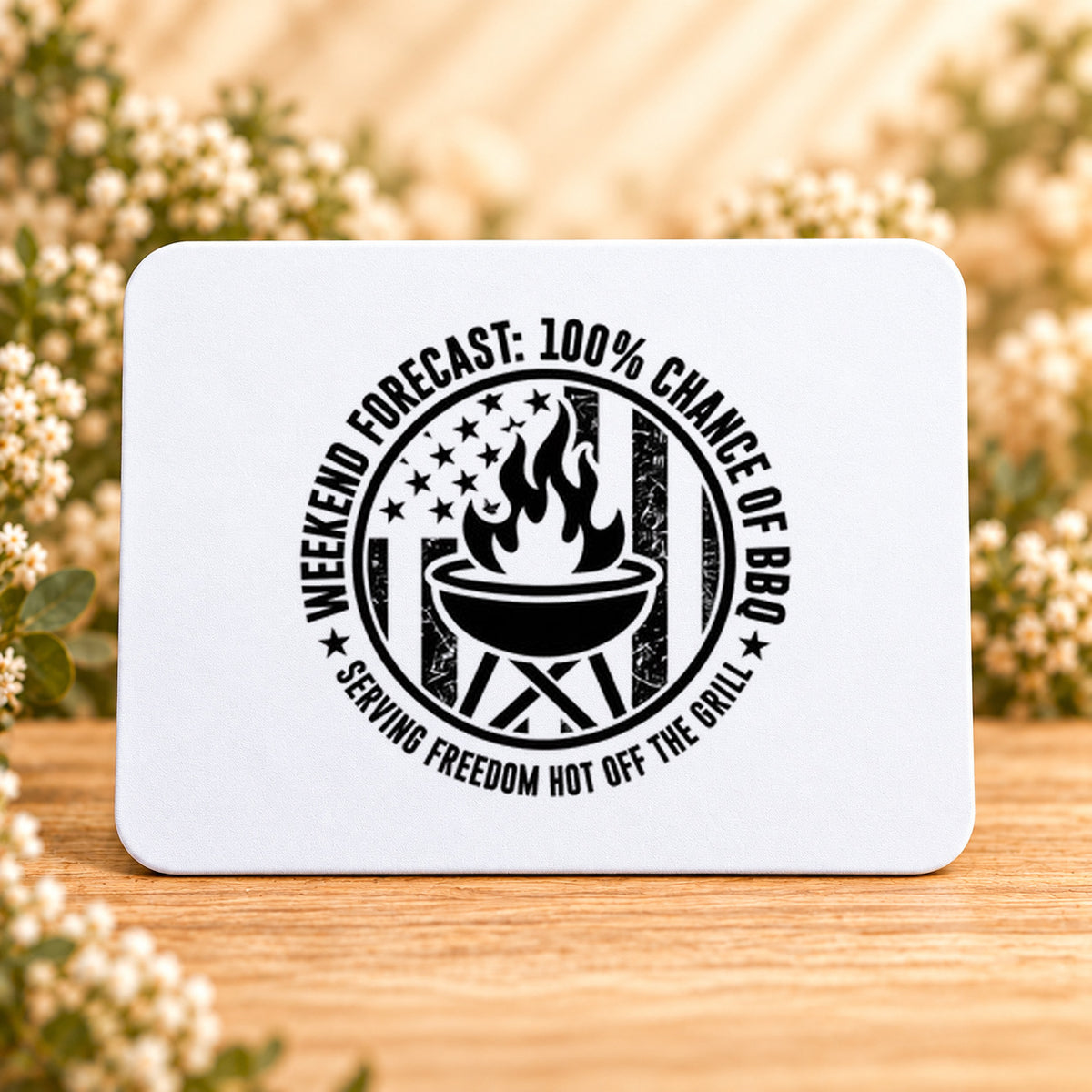 Weekend Forecast: 100% Chance of BBQ — Rectangular Mouse Pad