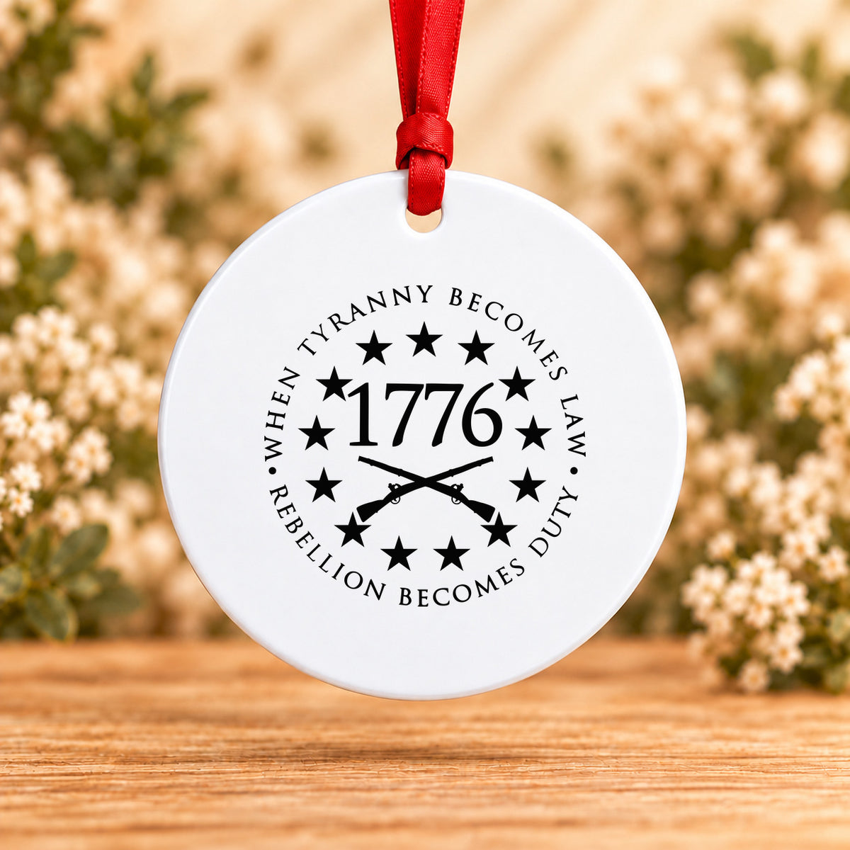 When Tyranny Becomes Law Rebellion Becomes Duty — Round Metal Ornament