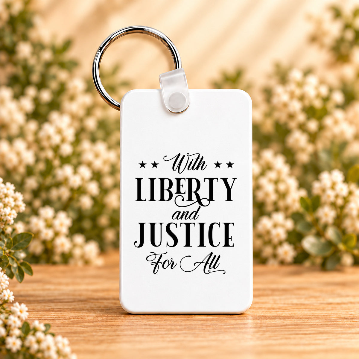 With Liberty and Justice for All — Rectangle Keychain