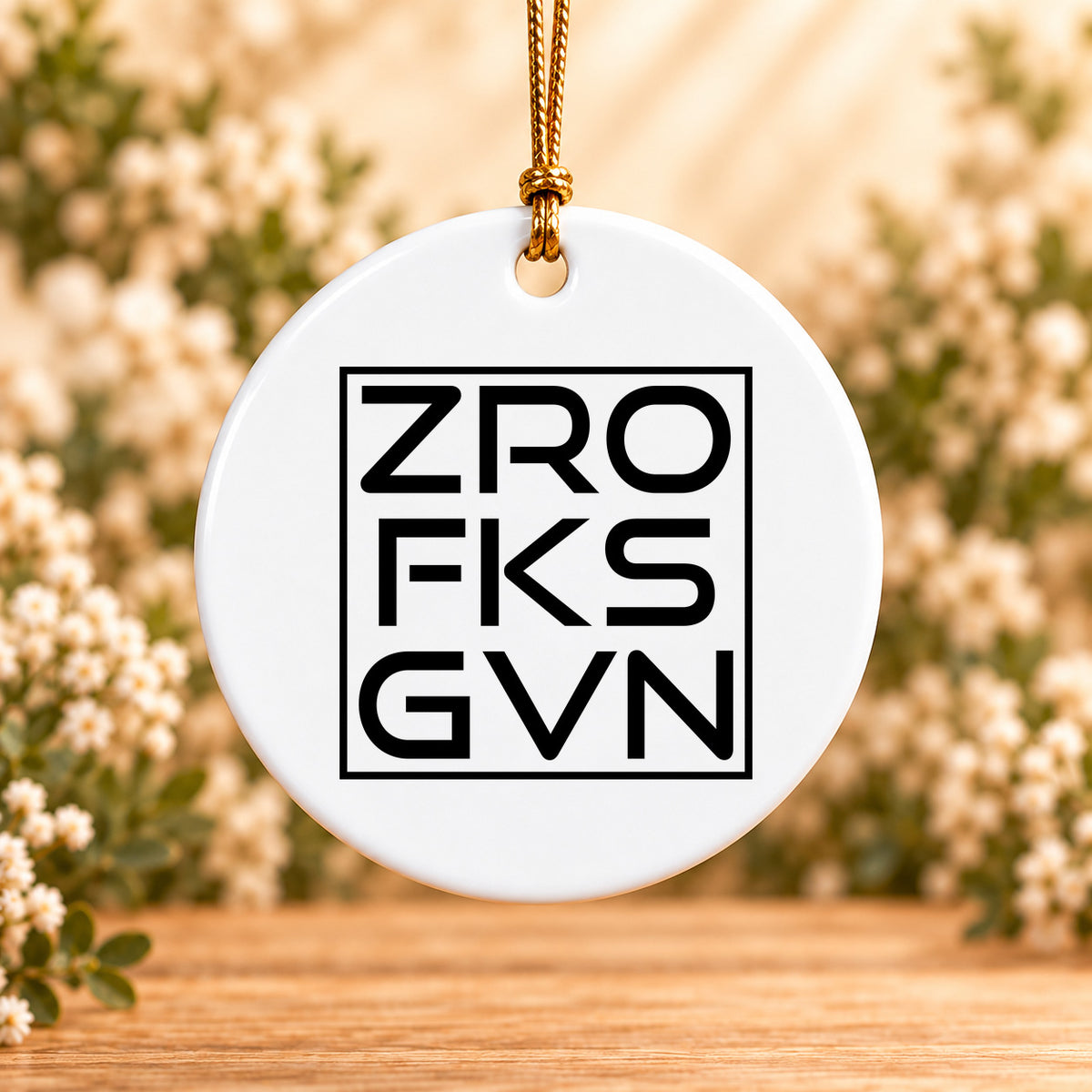 Zero FKS Given — Round Ceramic Ornament
