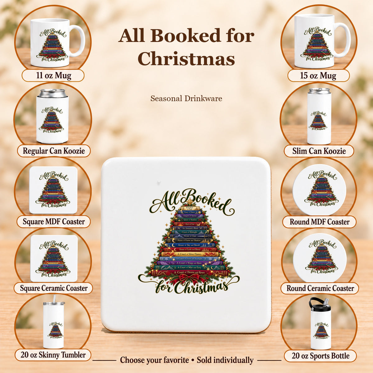 All Booked for Christmas — All 10 drinkware options