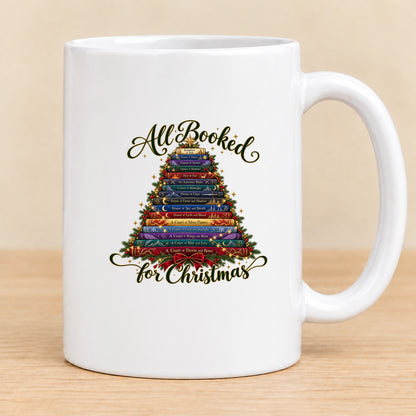 All Booked for Christmas — 15 oz Ceramic Mug