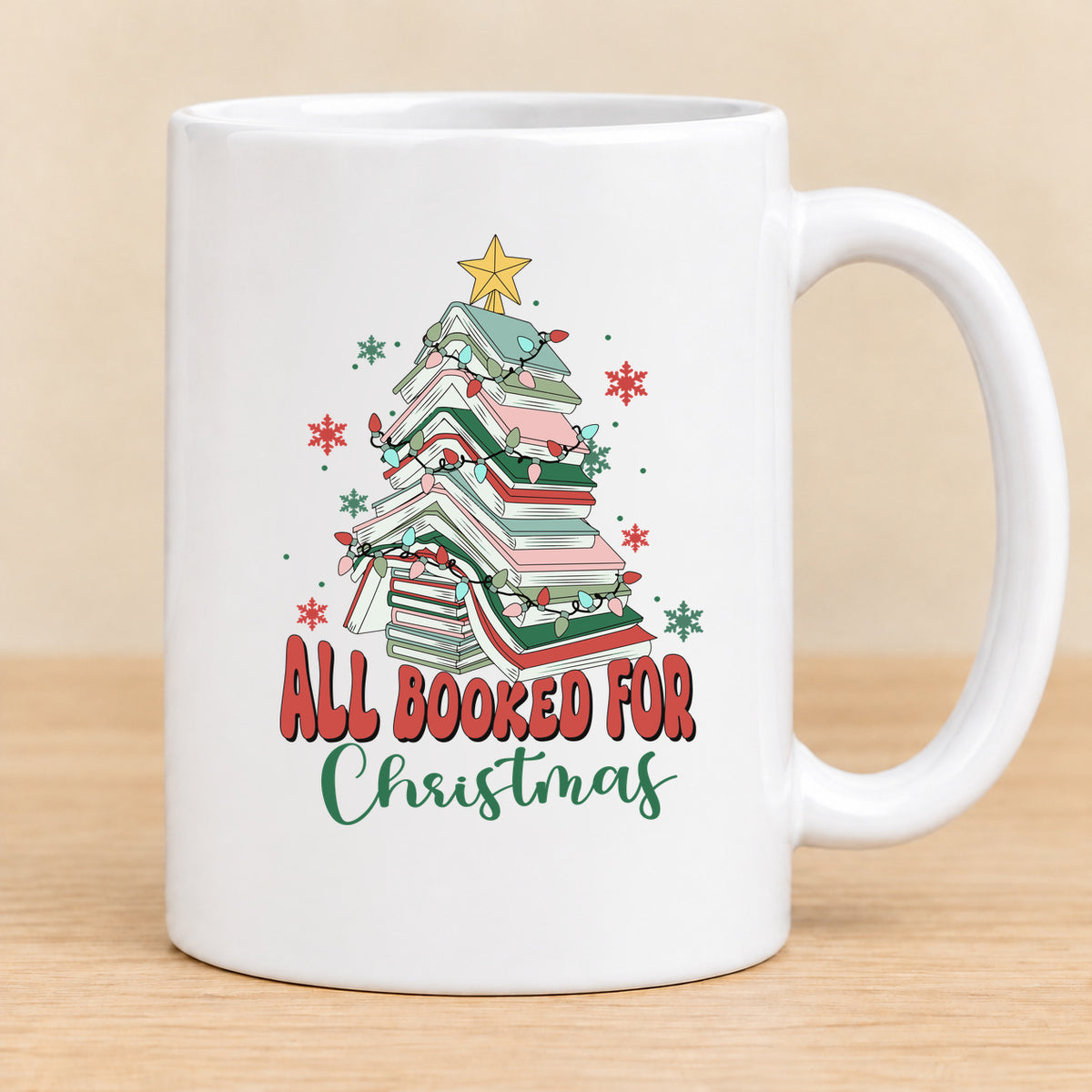 All Booked for Christmas — 15 oz Ceramic Mug