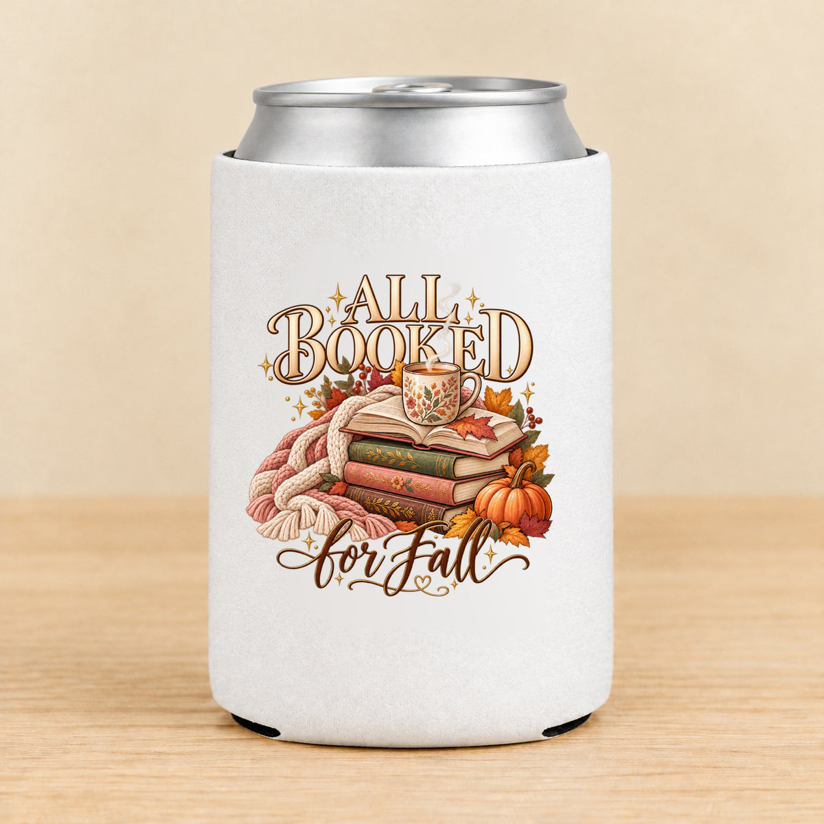 All Booked for Fall — Regular Can Koozie