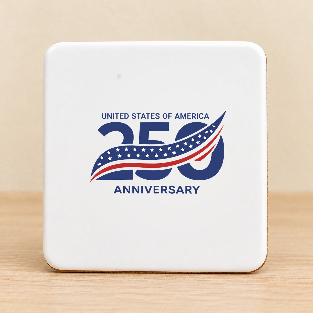 America 250th Anniversary — Square Ceramic Coaster