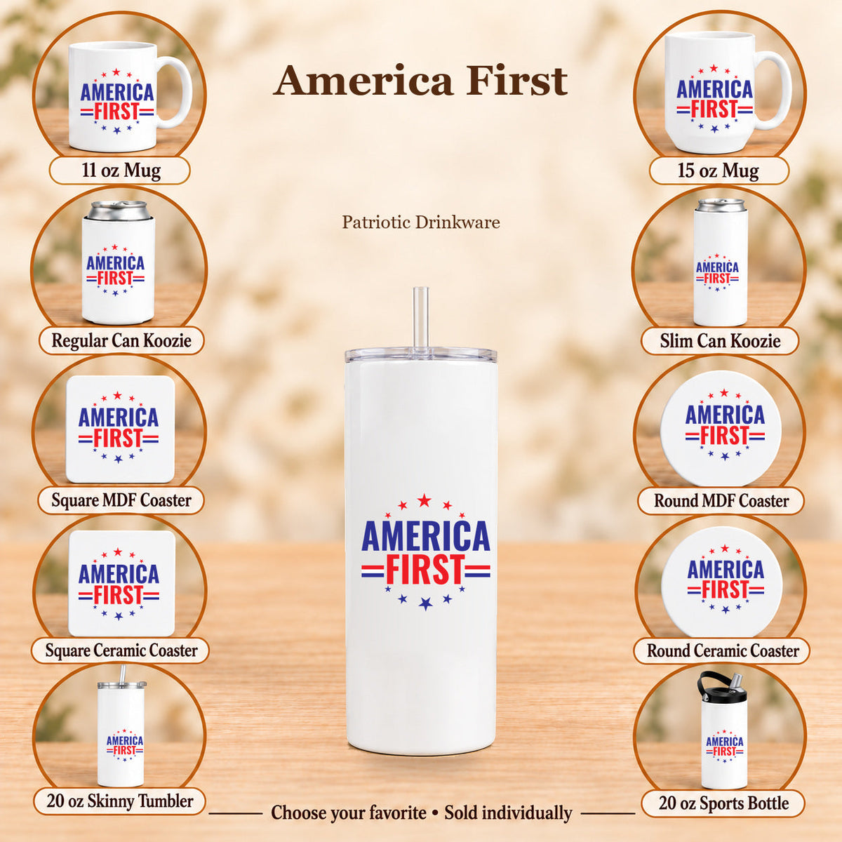America First — All 10 drinkware options