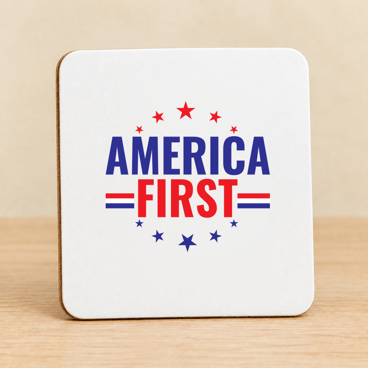 America First — Square MDF Coaster