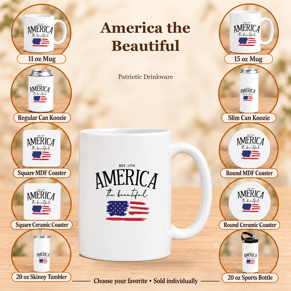 America the Beautiful — All 10 drinkware options