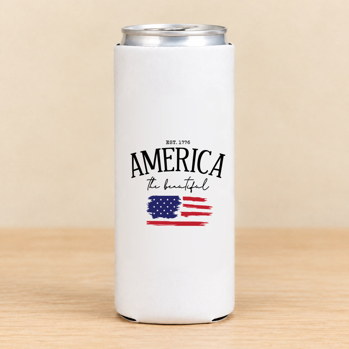 America the Beautiful — Slim Can Koozie