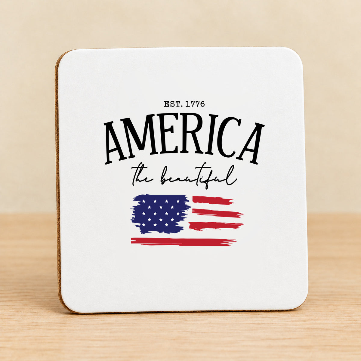 America the Beautiful — Square MDF Coaster