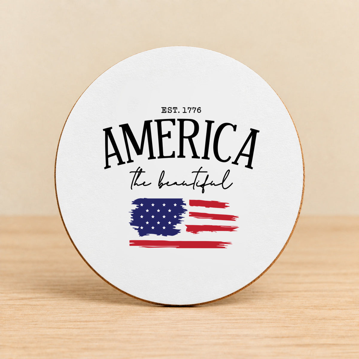America the Beautiful — Round MDF Coaster