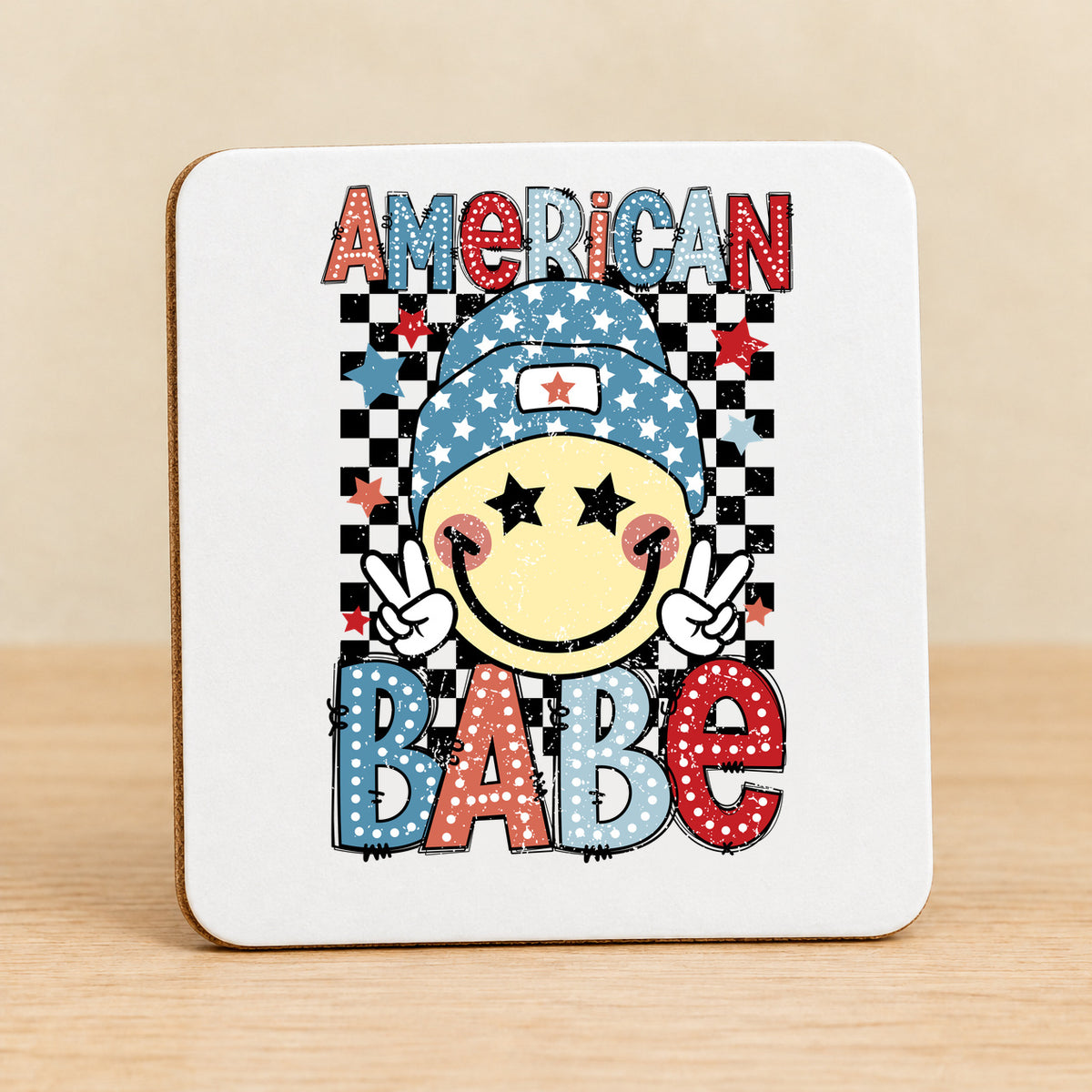 American Babe — Square MDF Coaster