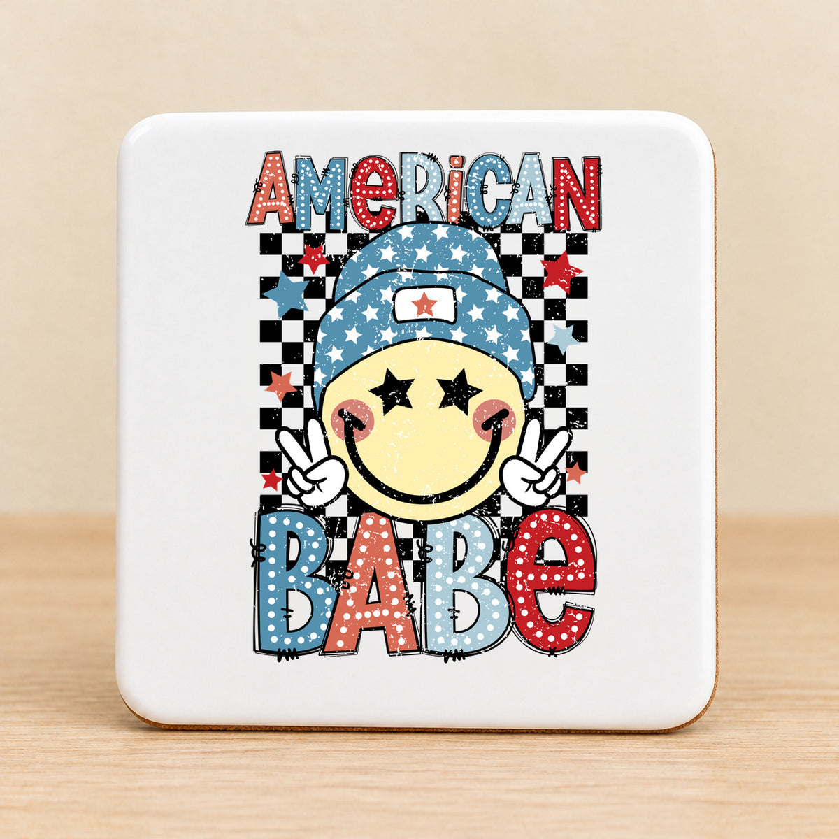American Babe — Square Ceramic Coaster