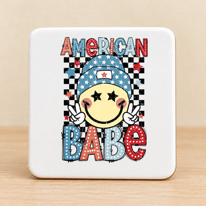 American Babe — Square Ceramic Coaster