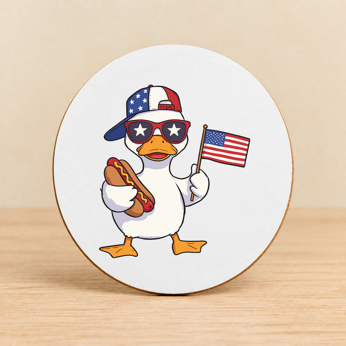 American Duck — Round MDF Coaster