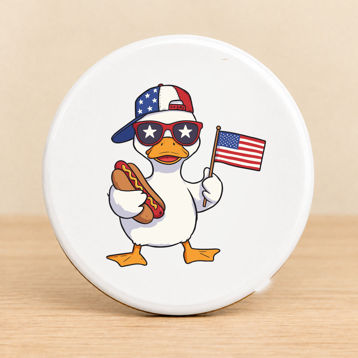 American Duck — Round Ceramic Coaster