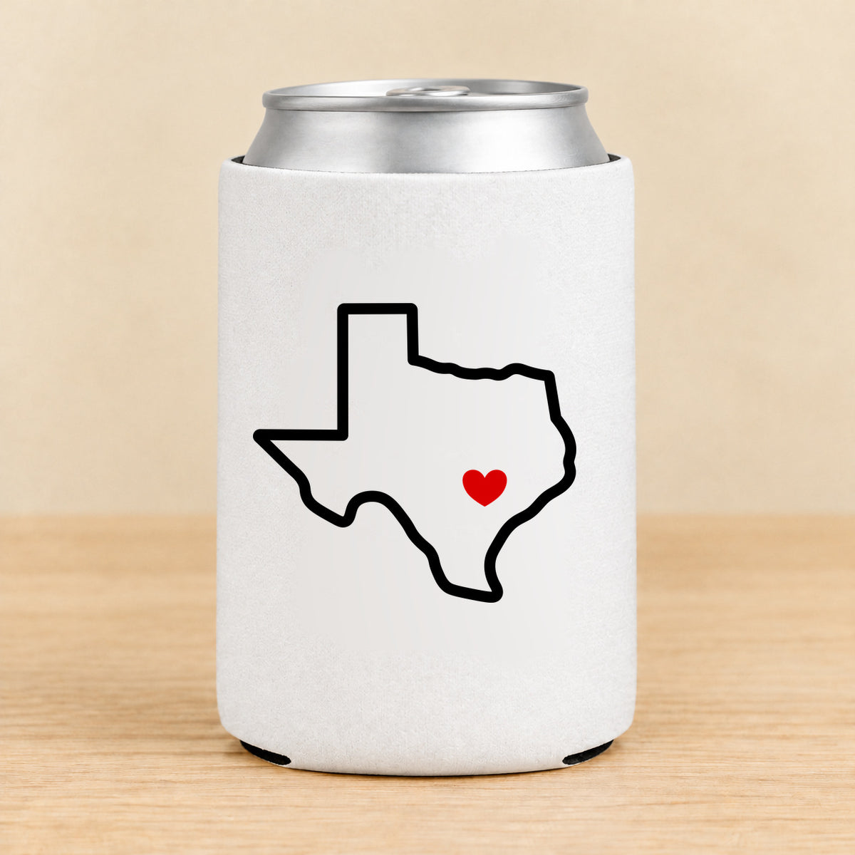 Austin Texas Home Heart — Regular Can Koozie