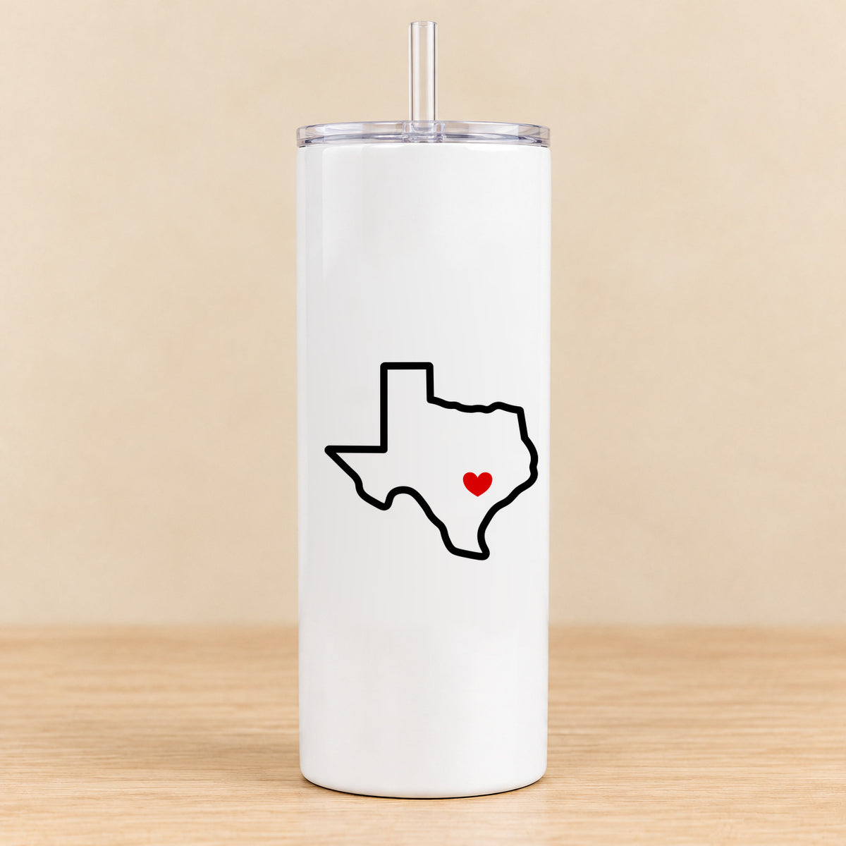 Austin Texas Home Heart — 20 oz Skinny Tumbler