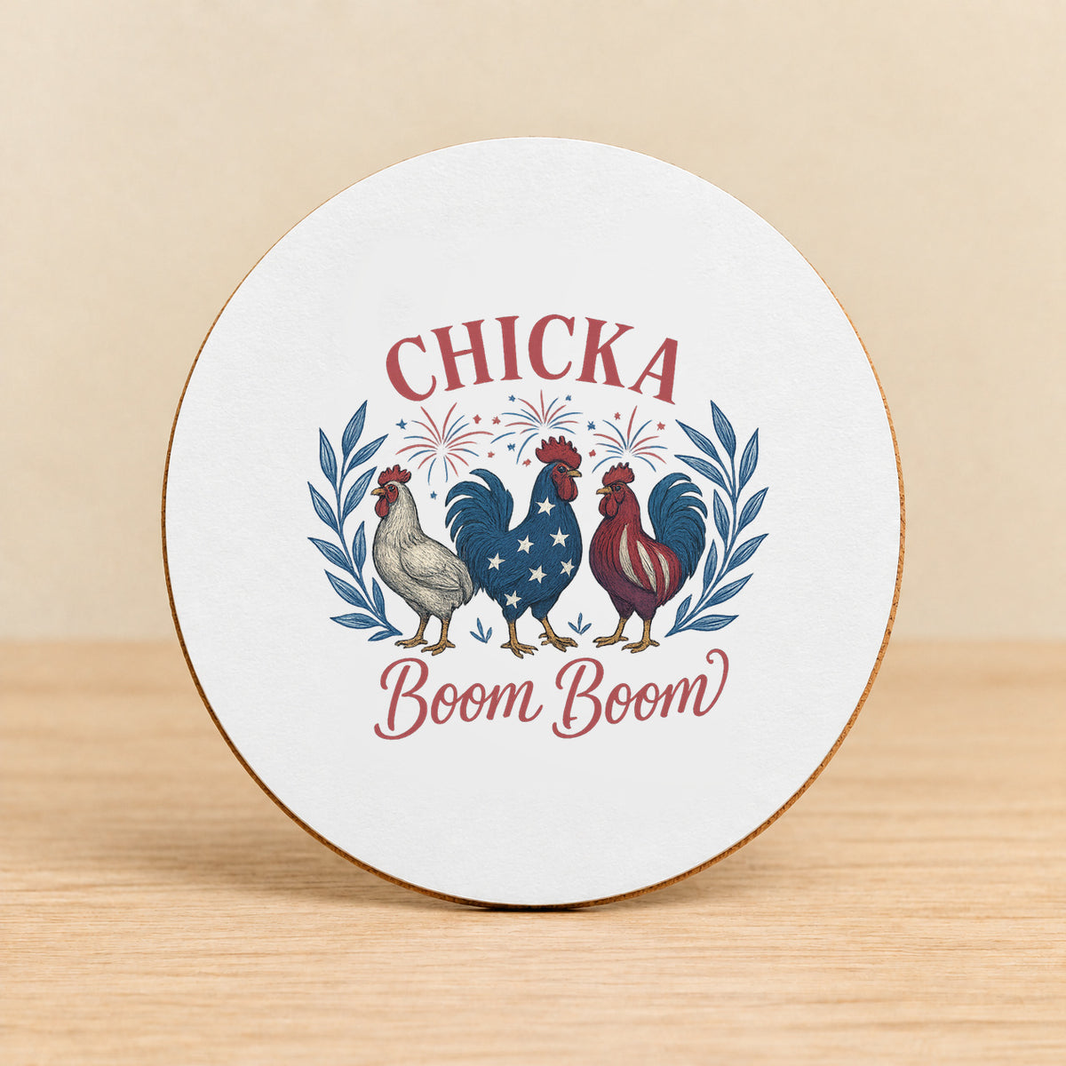Chicka Boom Boom — Round MDF Coaster