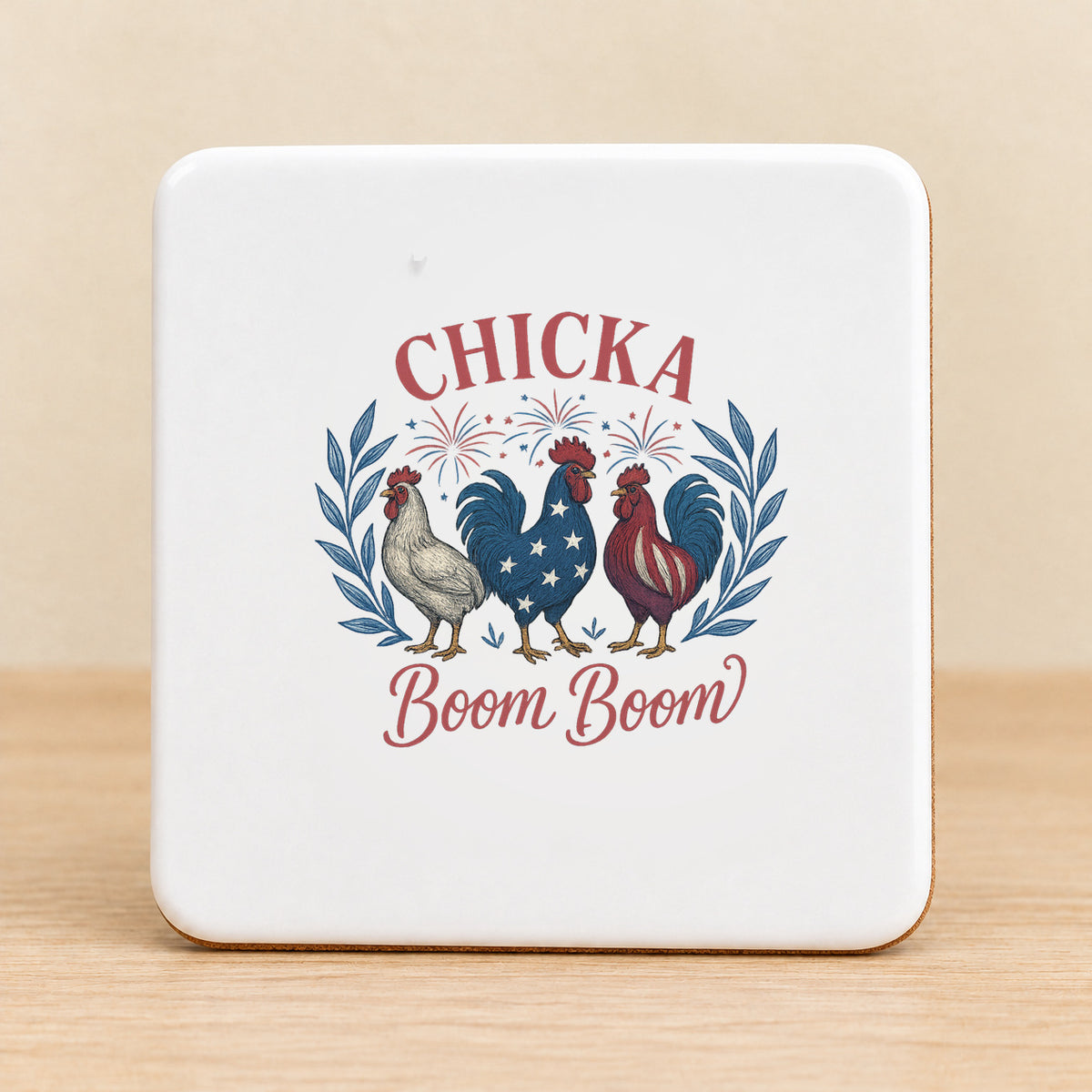 Chicka Boom Boom — Square Ceramic Coaster