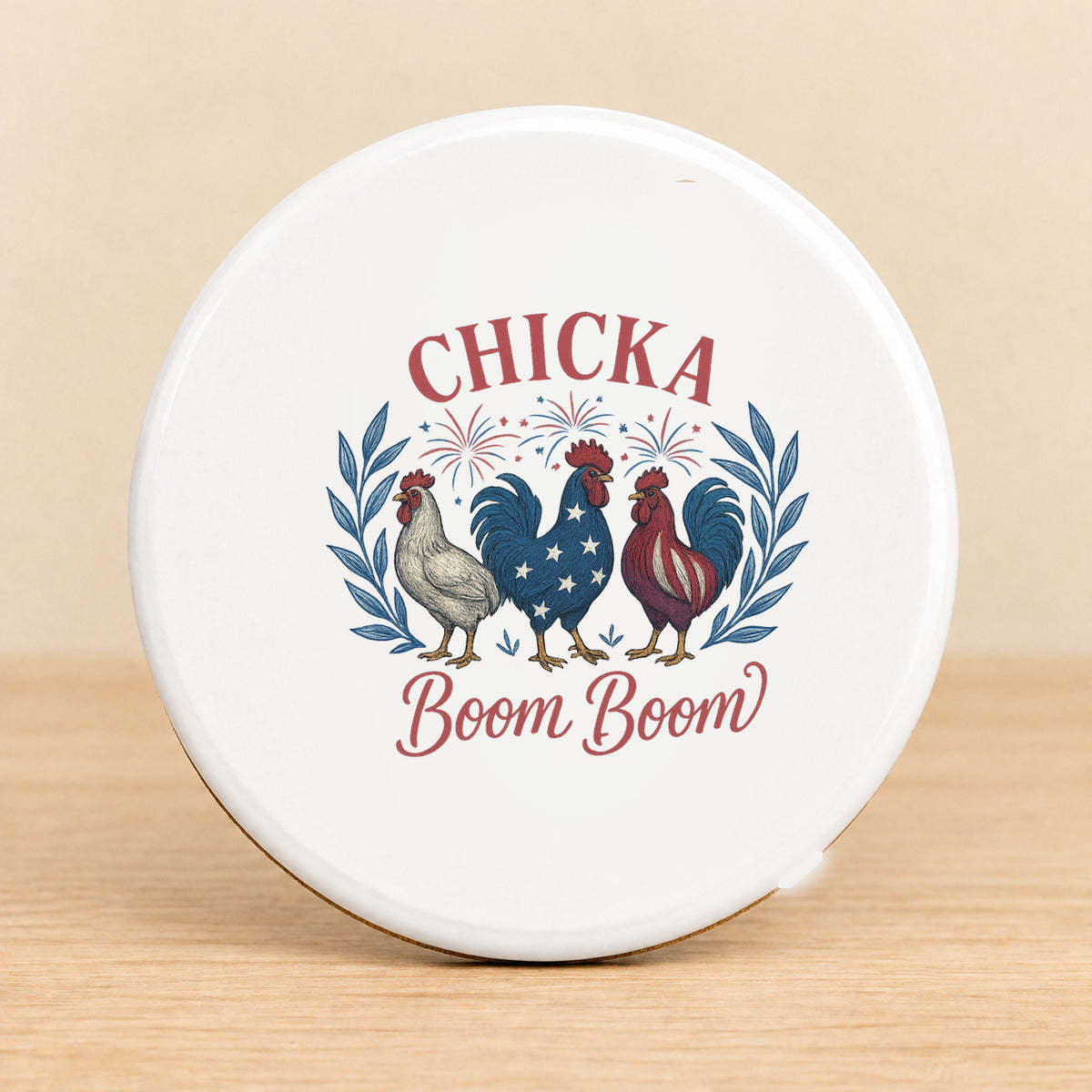 Chicka Boom Boom — Round Ceramic Coaster