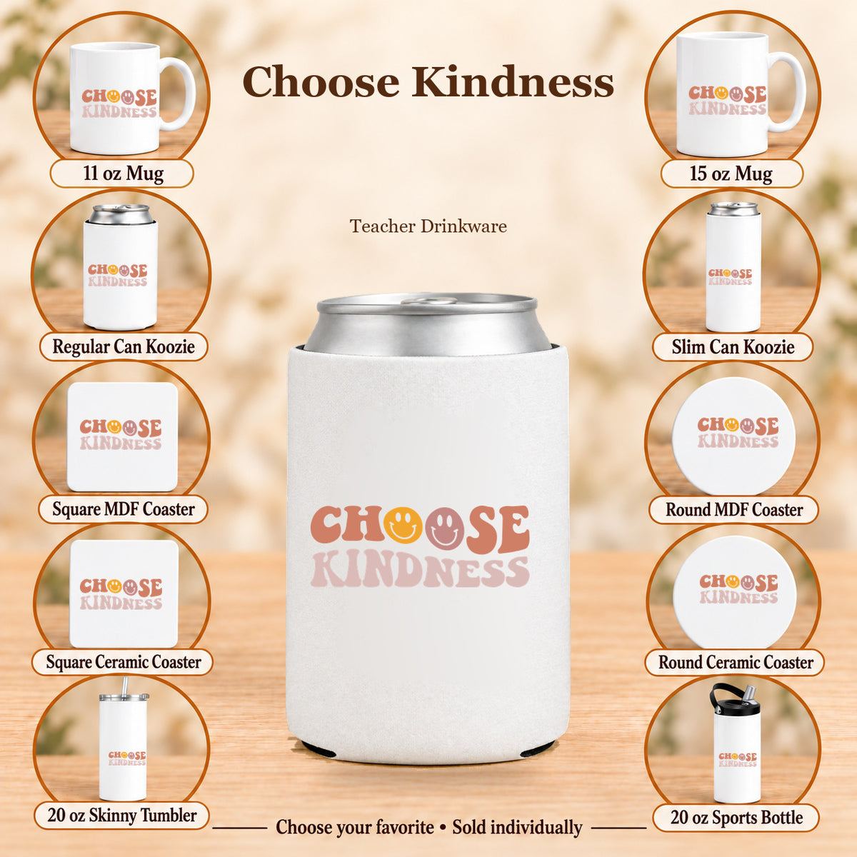 Choose Kindness — All 10 drinkware options