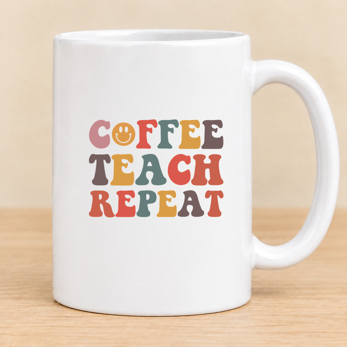 Coffee Teach Repeat — 15 oz Ceramic Mug